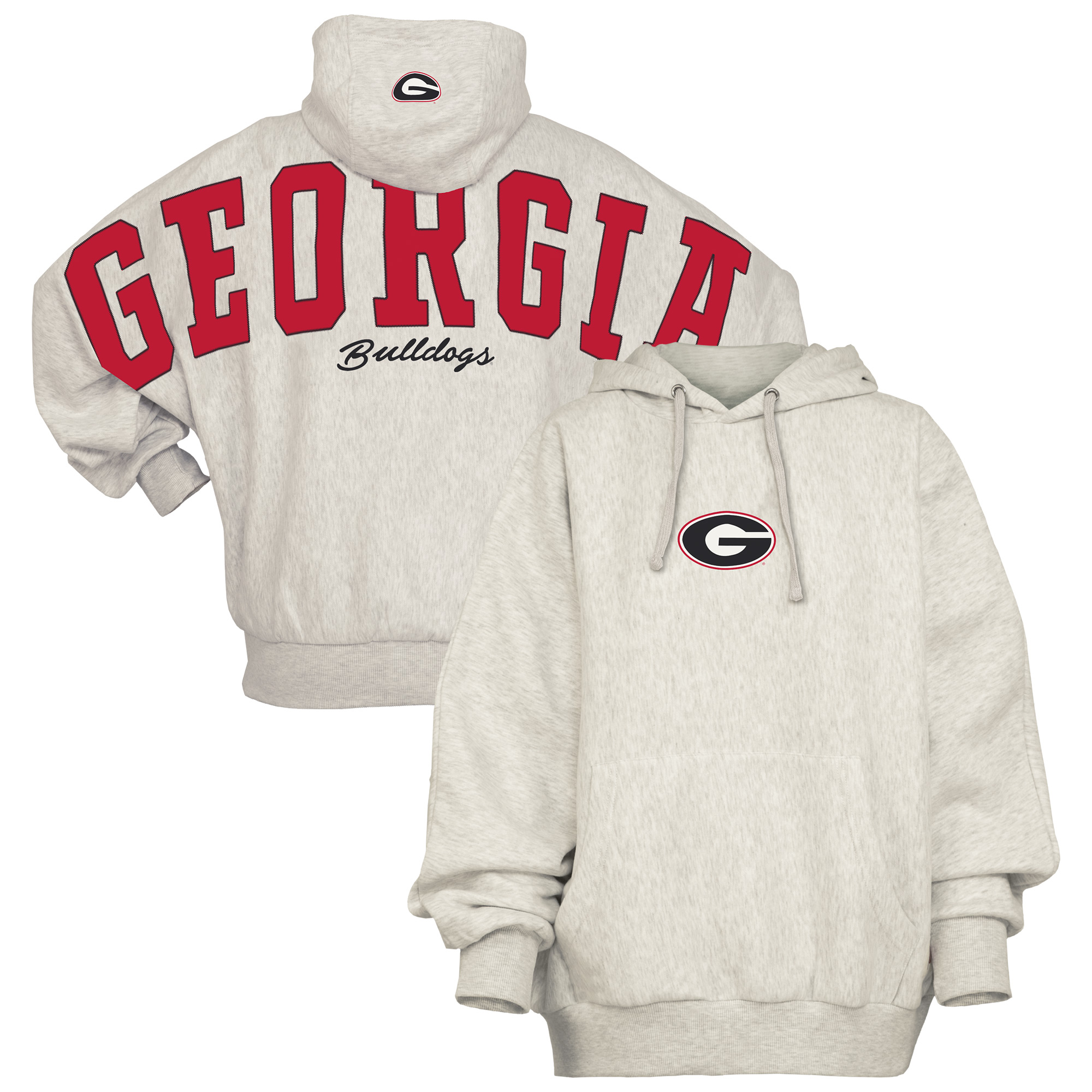 Women's Pressbox Gray Georgia Bulldogs Belvedere Oversized Hoodie