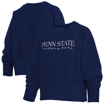 Women's Pressbox Navy Penn State Nittany Lions Champagne Nova Quilted Sweatshirt
