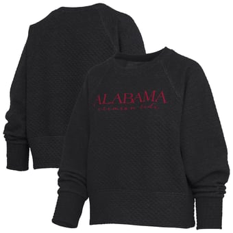 Women's Pressbox Black Alabama Crimson Tide Champagne Nova Quilted Sweatshirt