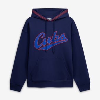 Women's Terez  Navy Chicago Cubs Swizzle Baseball Stitch Hoodie