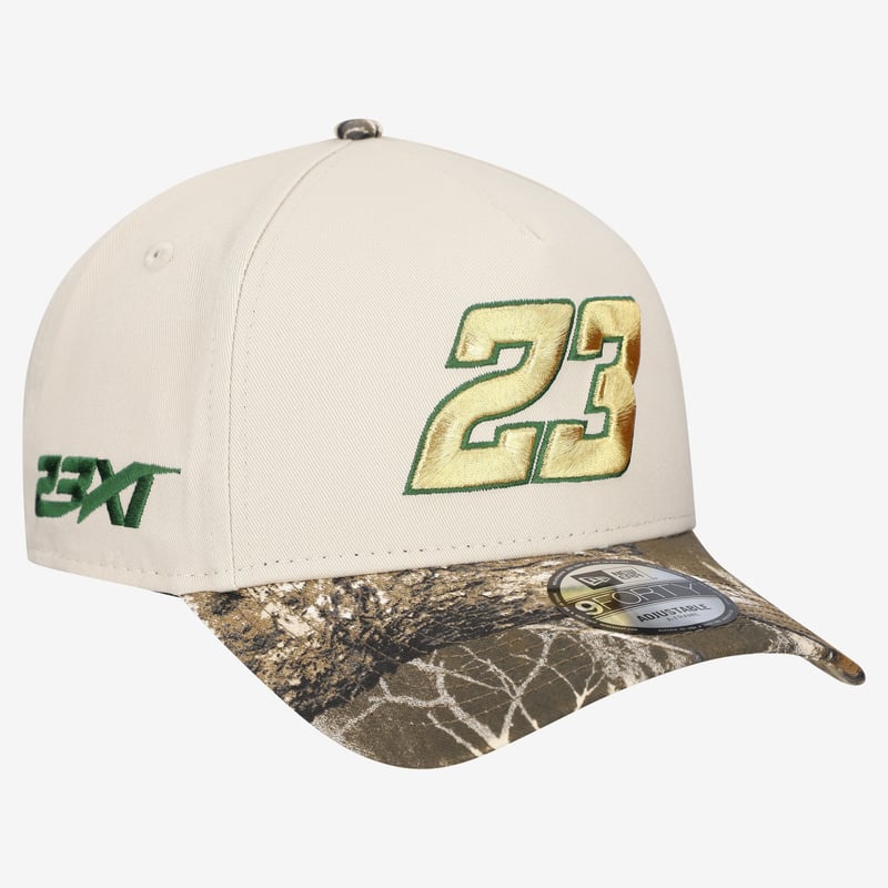 Men's New Era  Cream Bubba Wallace Realtree A-Frame 9FORTY Adjustable Hat