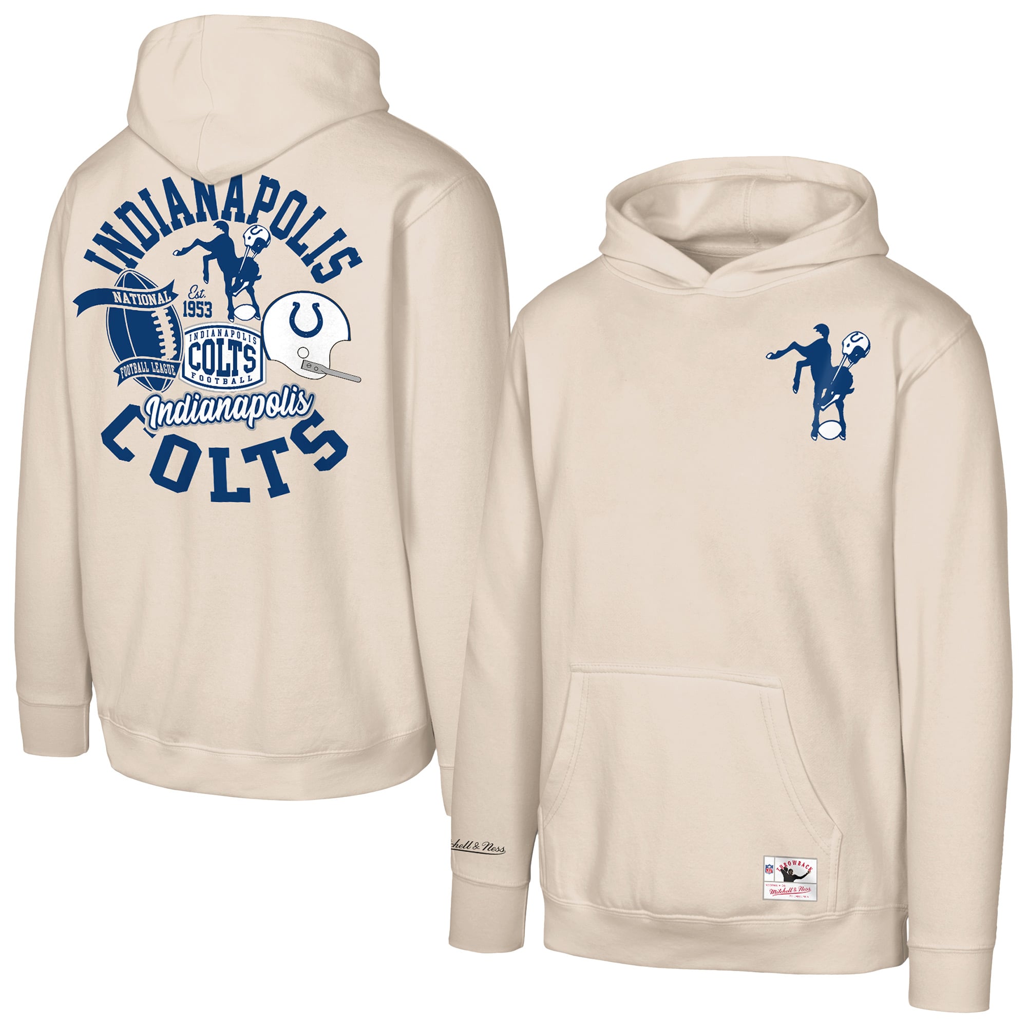 Youth Mitchell & Ness Natural Indianapolis Colts Sport Magnet Hoodie Youth Mitchell & Ness Natural Indianapolis Colts Sport Magnet Hoodie