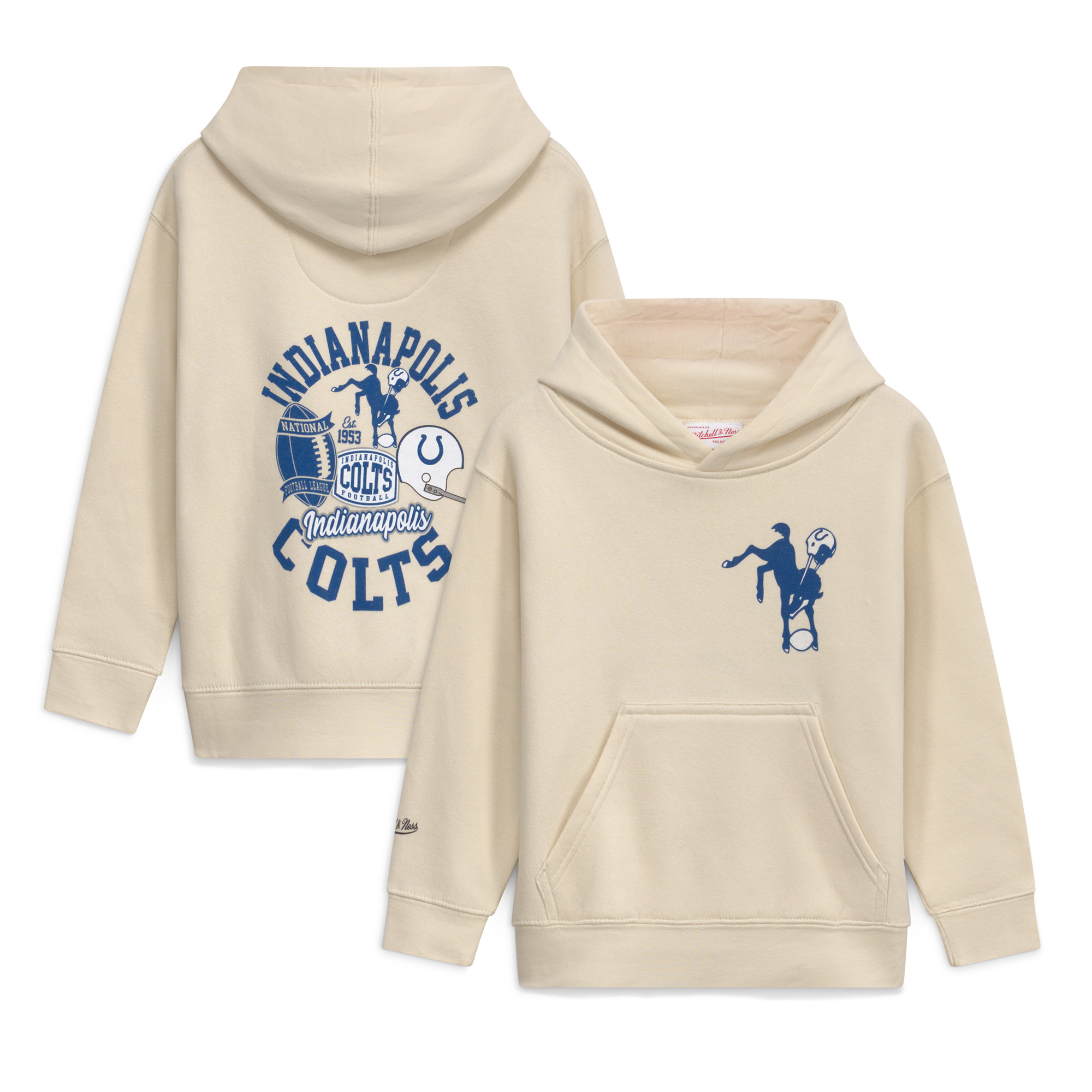 Youth Mitchell & Ness Natural Indianapolis Colts Sport Magnet Hoodie
