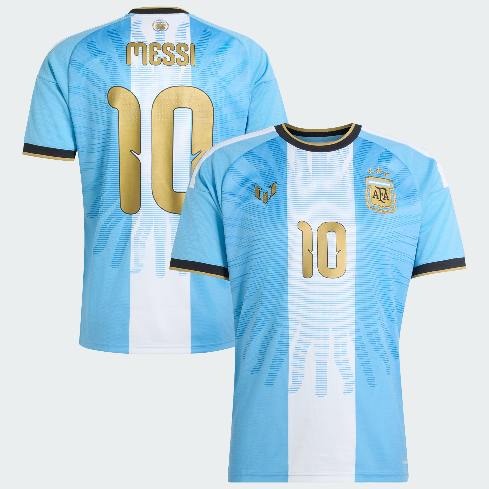 Men's adidas Lionel Messi Light Blue Argentina National Team AFA x Messi Replica Jersey