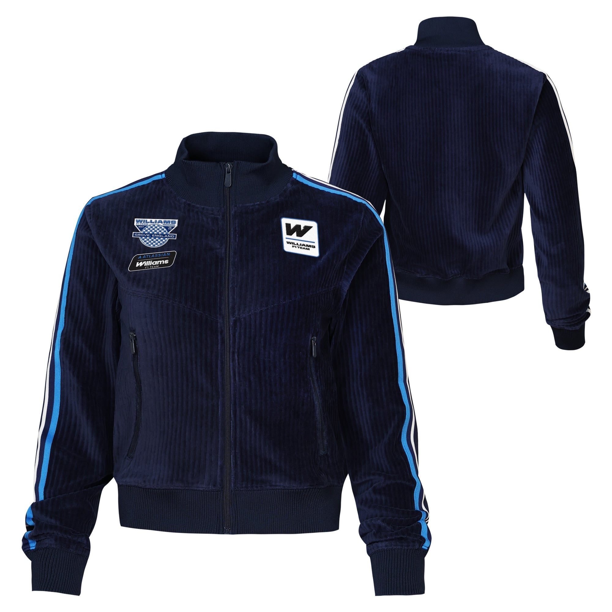 Veste Rokit Williams Racing en velours rayé - Marine - Femme
