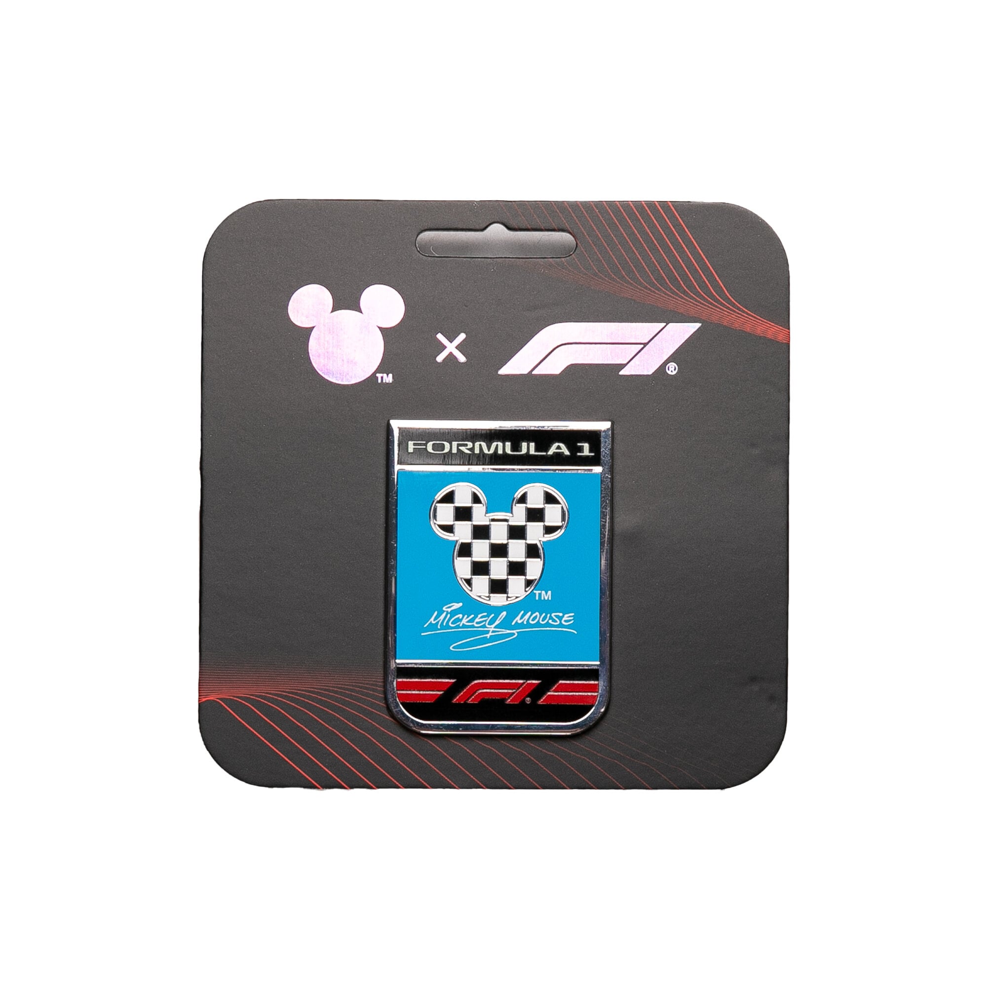 Pin con el escudo de Disney Checker de Fórmula 1