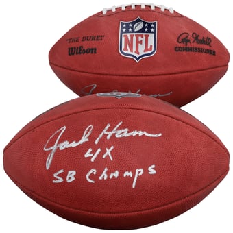 "Jack Ham Pittsburgh Steelers Autographed Duke Full Color Football with ""4X SB Champs"" Inscription"
