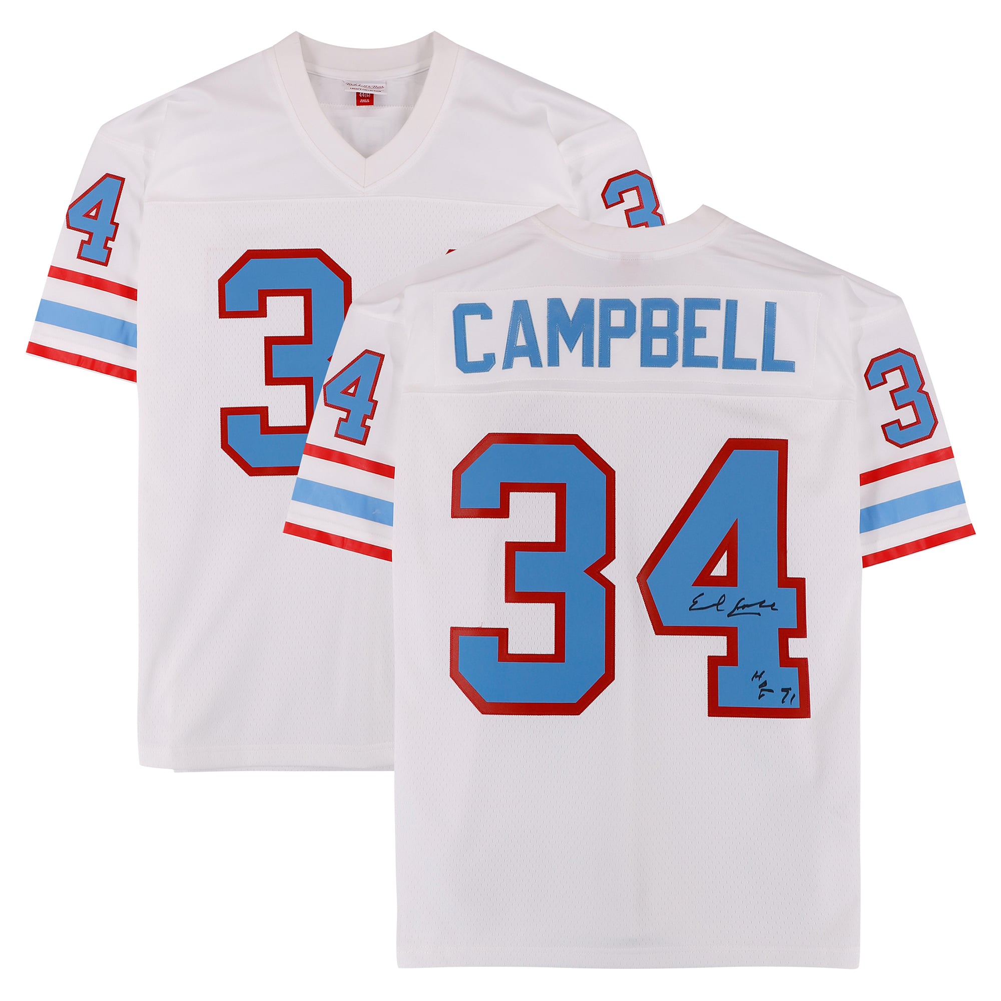 Earl Campbell Houston Oilers Autographed White Nike Mitchell & Ness 1979 Replica Jersey with "HOF 91" Inscription