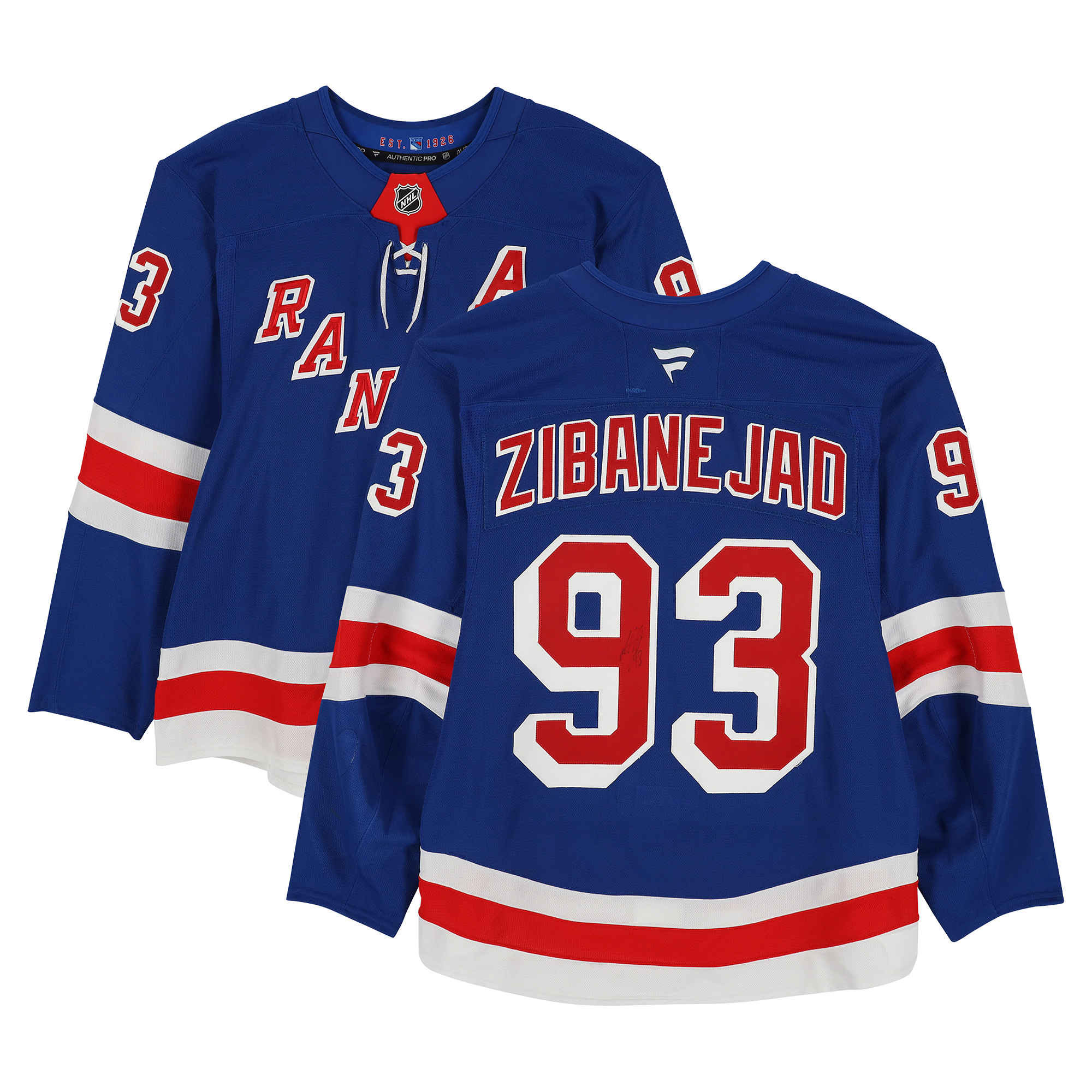 Mika Zibanejad New York Rangers Autographed Game-Used #93 Set Jersey from the 2024-25 NHL Season