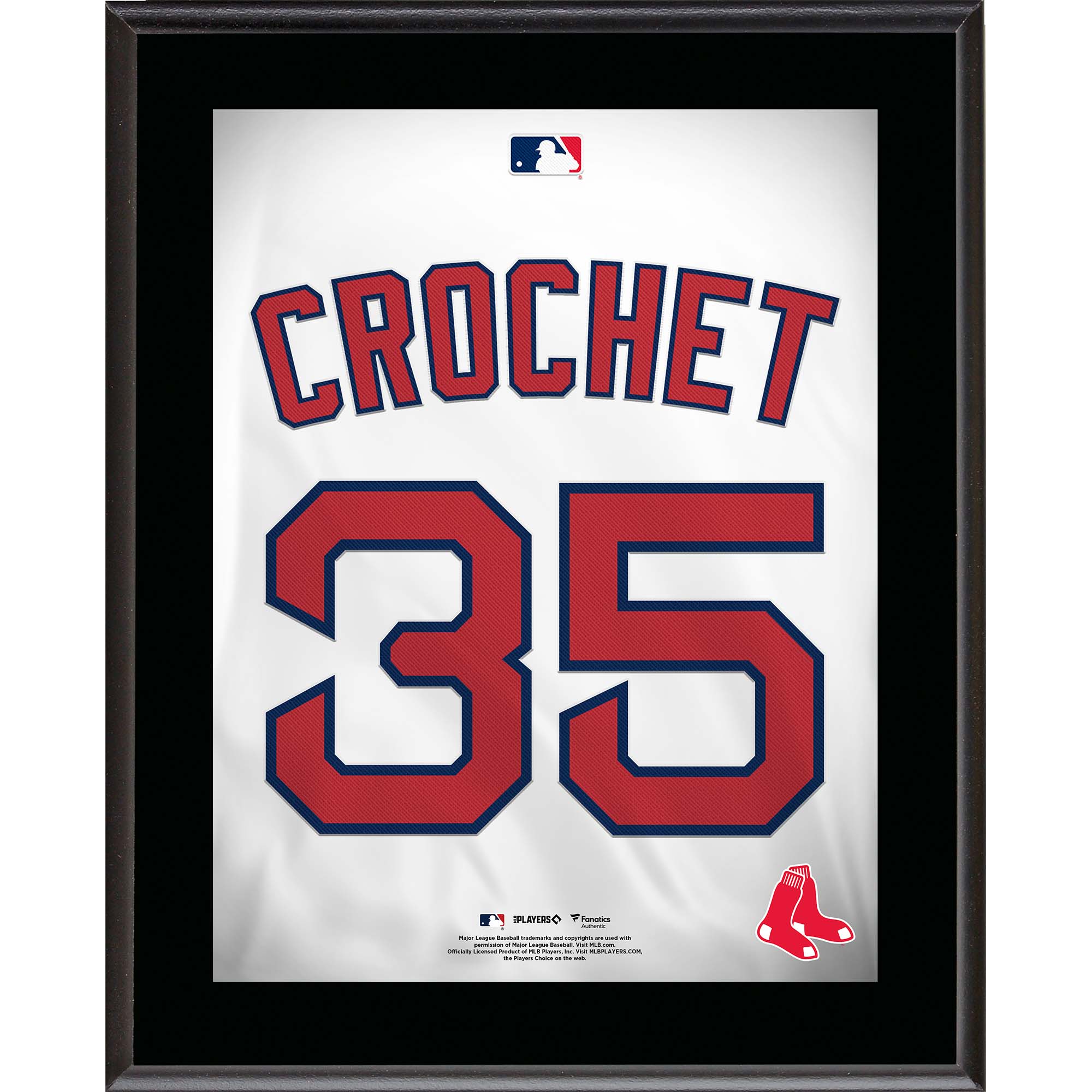 Garrett Crochet Boston Red Sox 10.5" x 13" Jersey Number Sublimated Player Plaque
