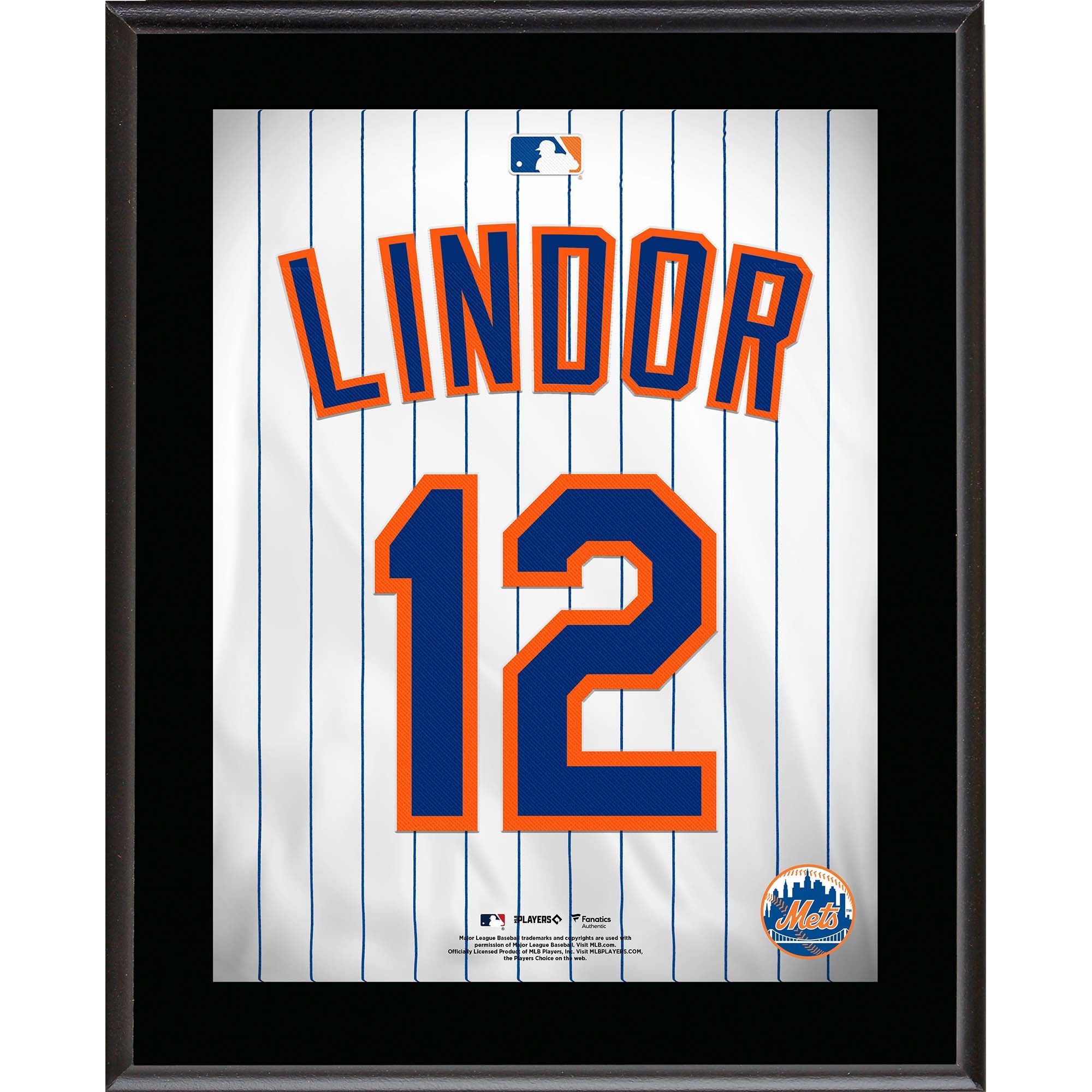 Francisco Lindor New York Mets 10.5" x 13" Jersey Number Sublimated Player Plaque