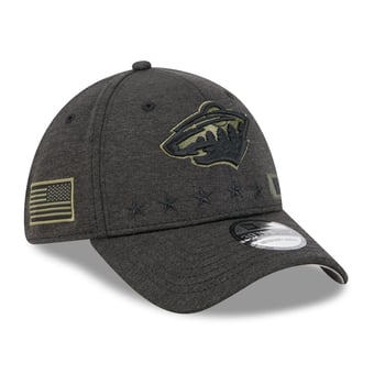 Men's New Era Black Minnesota Wild Stealth Mode Flex 39Thirty Stretch Hat