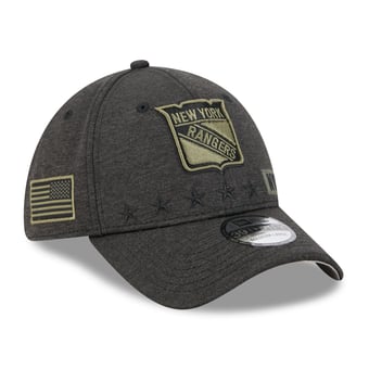 Men's New Era Black New York Rangers Stealth Mode Flex 39Thirty Stretch Hat