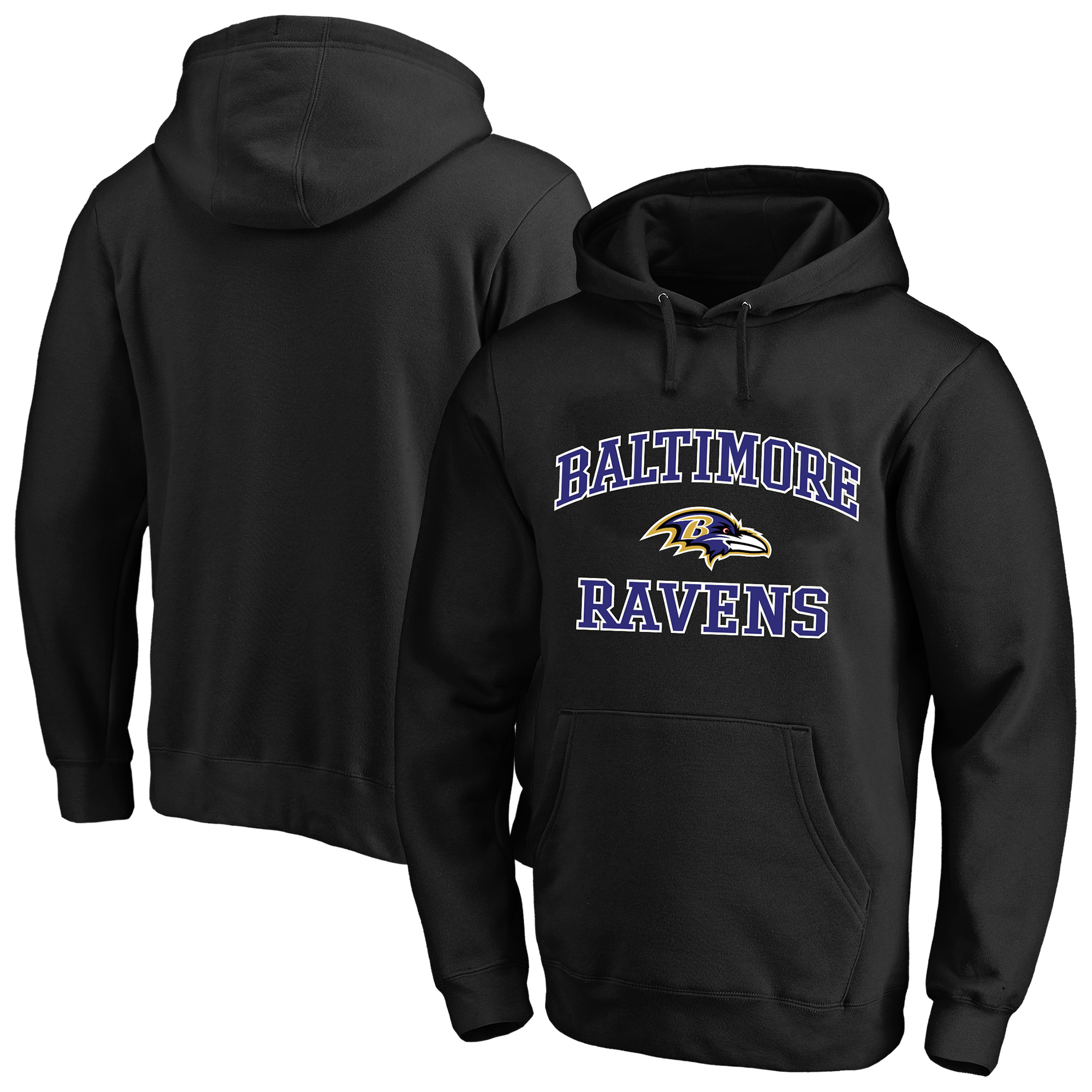 Fanatics Men's Black Baltimore Ravens Big Tall Heart Soul Hoodie - Black