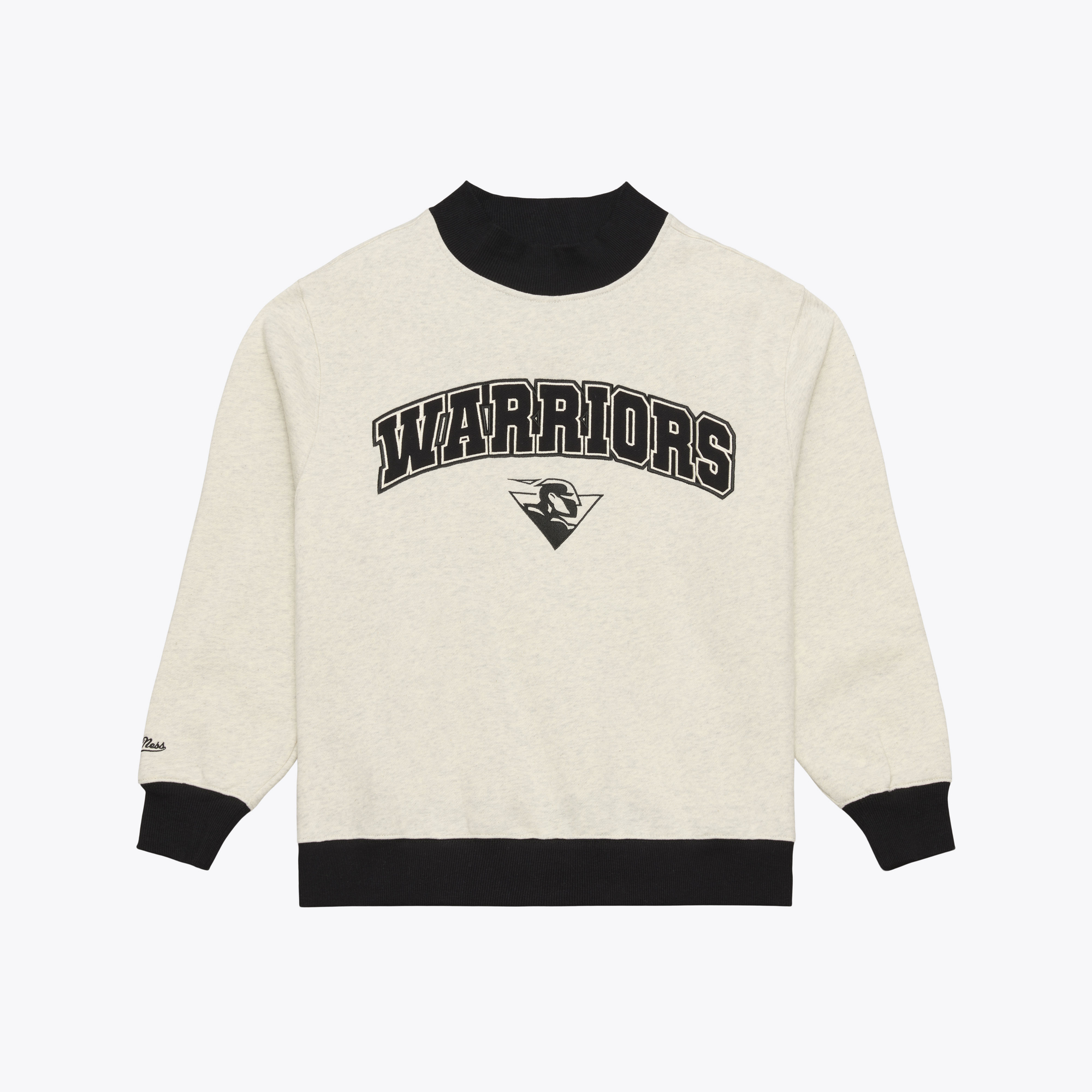 Women's Mitchell & Ness Oatmeal Golden State Warriors Cookies & Cream Ribbed Mock Neck Sweatshirt