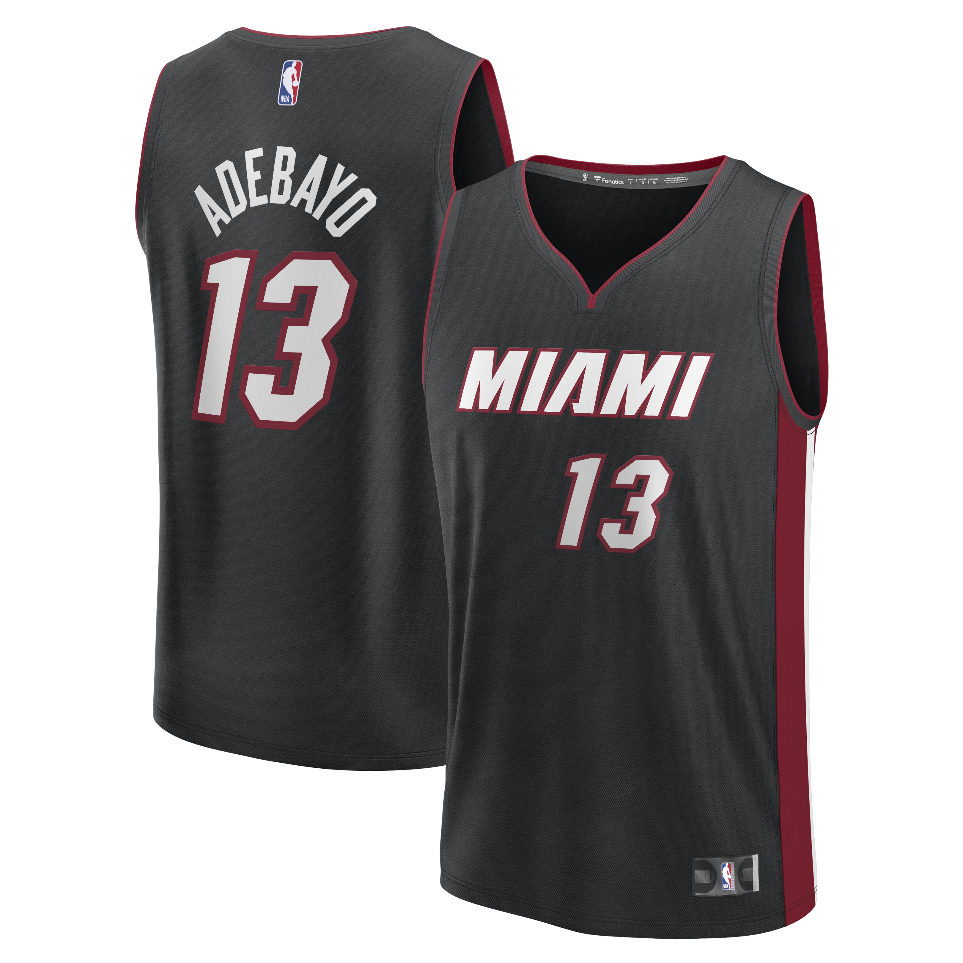 Men's Fanatics Bam Adebayo Black Miami Heat Fast Break Replica Jersey - Icon Edition