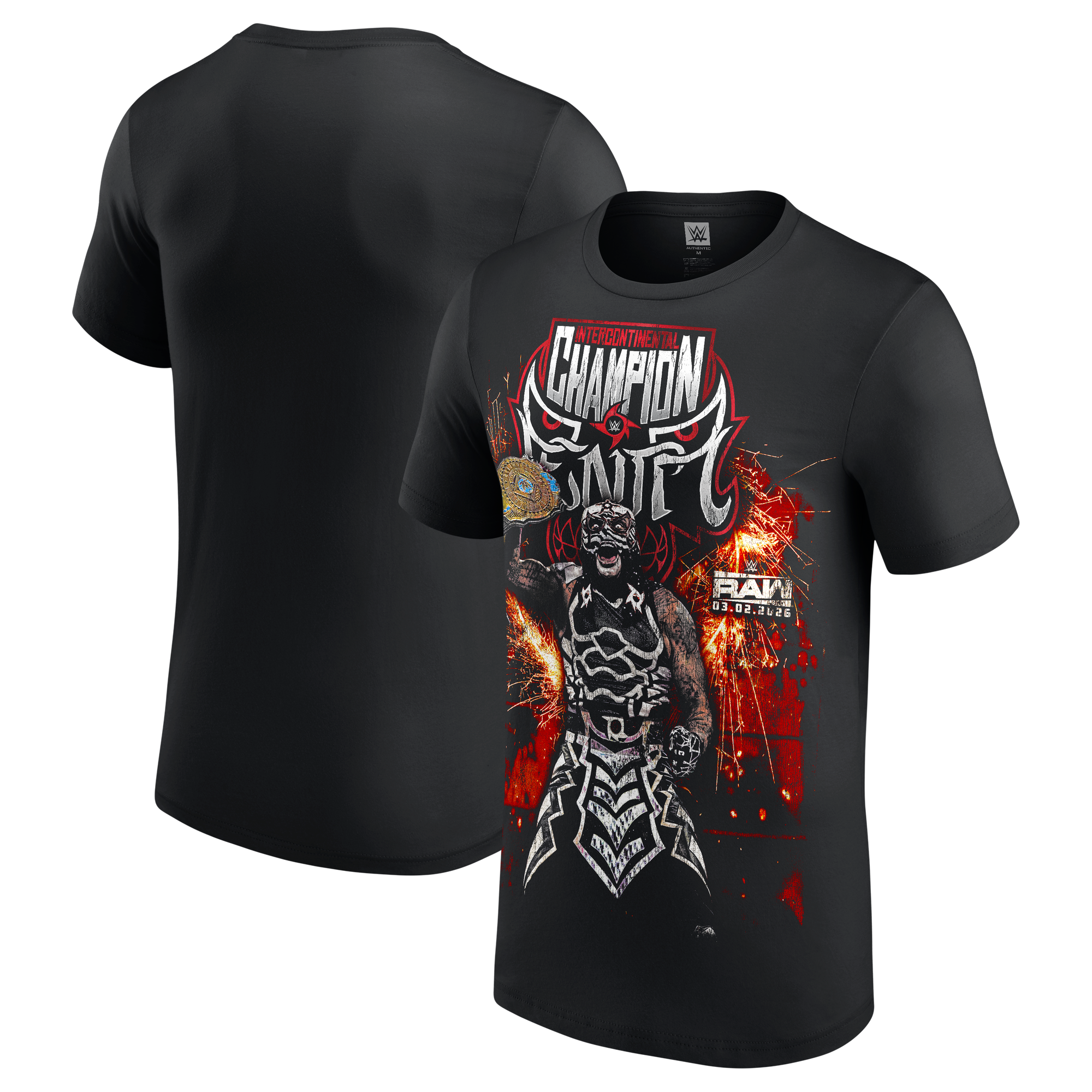Men's Black Penta Intercontinental Champion T-Shirt