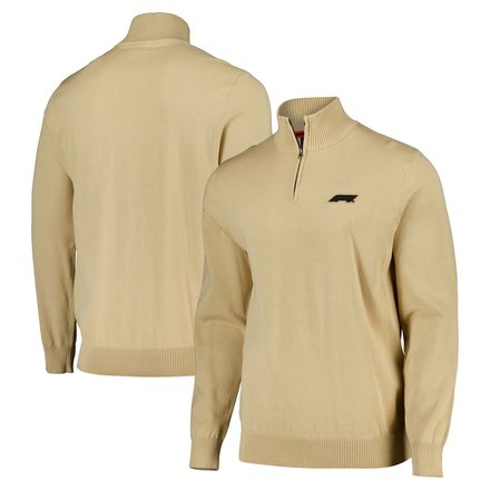 Formula 1 1/4 Zip Knitted Jumper - Beige