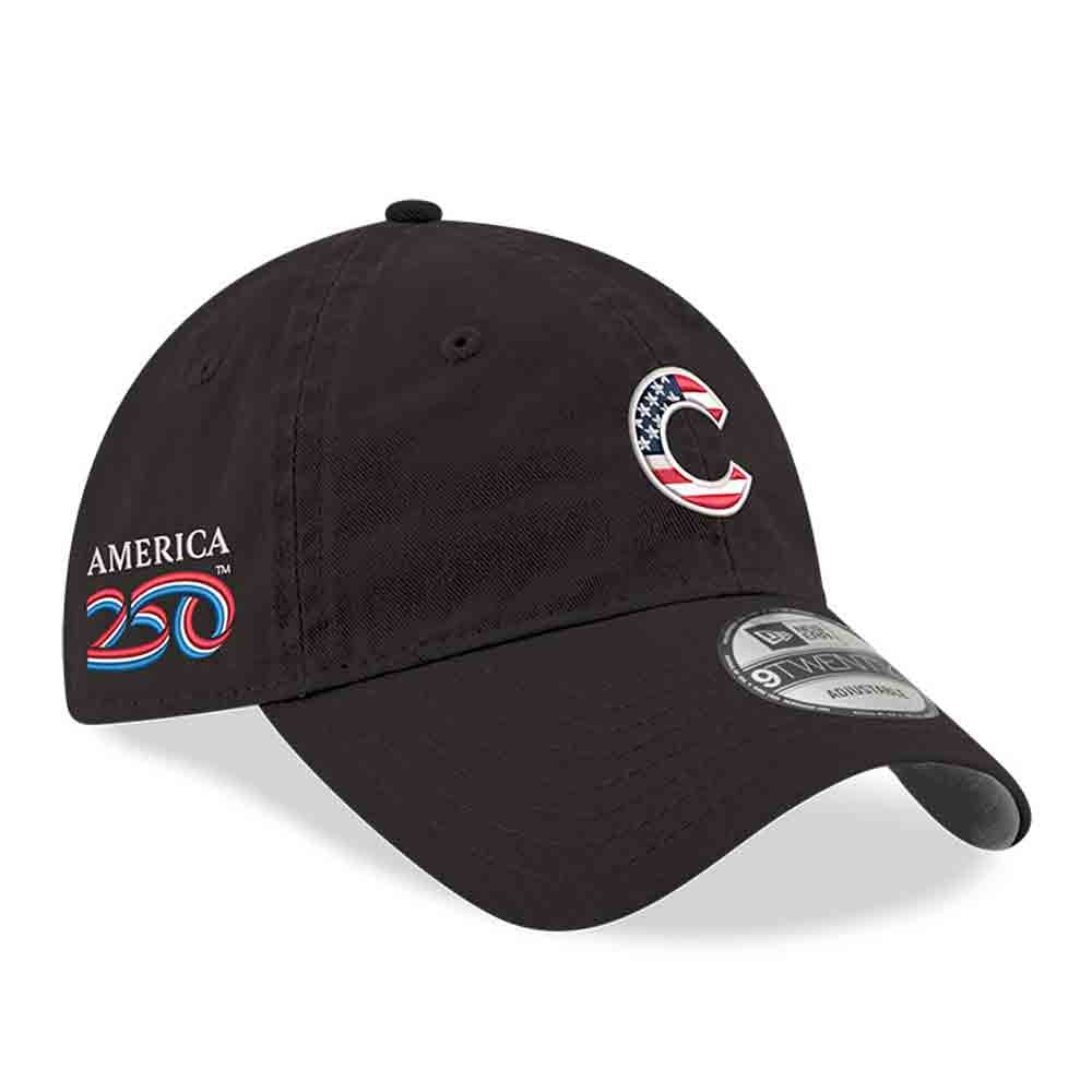 Men's New Era Black Chicago Cubs America 250 9TWENTY Adjustable Hat