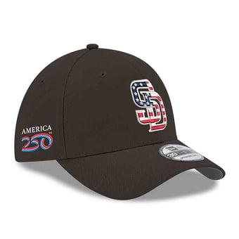 Men's New Era Black San Diego Padres America 250 39THIRTY Flex Hat