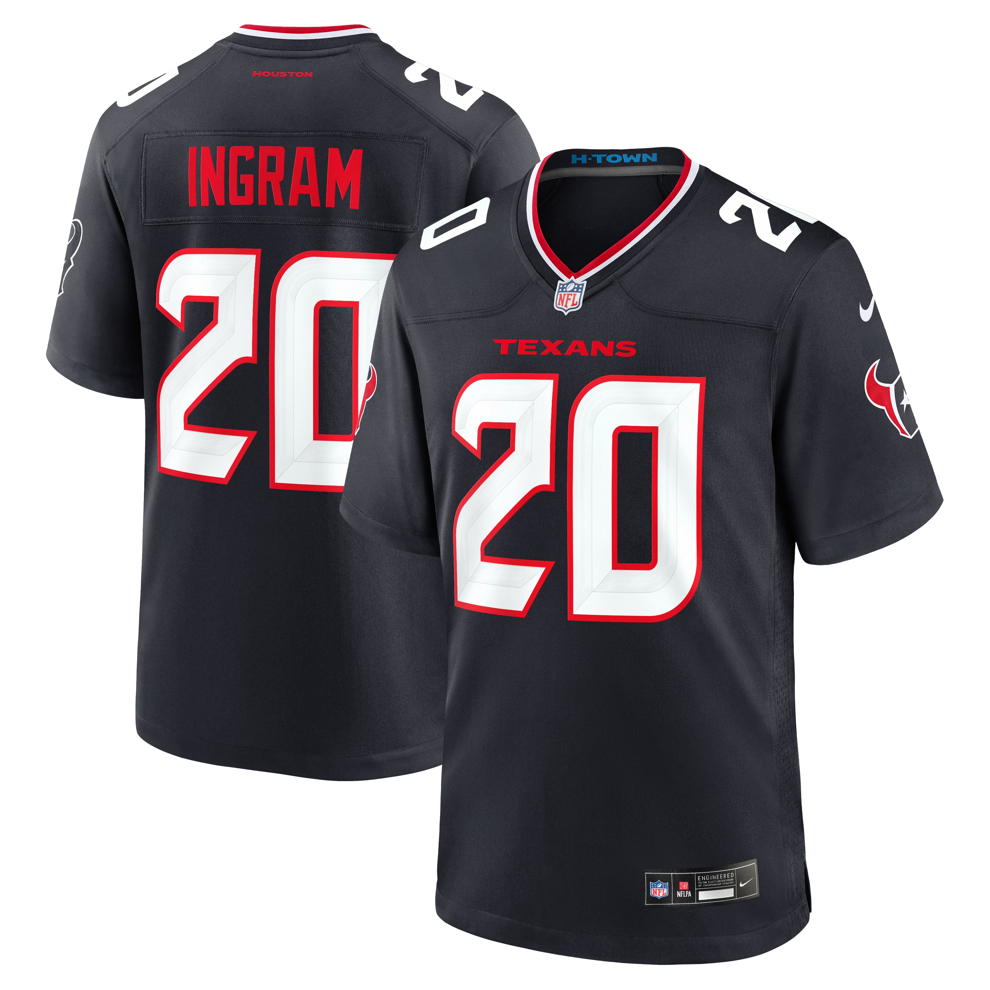 Men's Nike Ja'Marcus Ingram  Navy Houston Texans Team Game Jersey