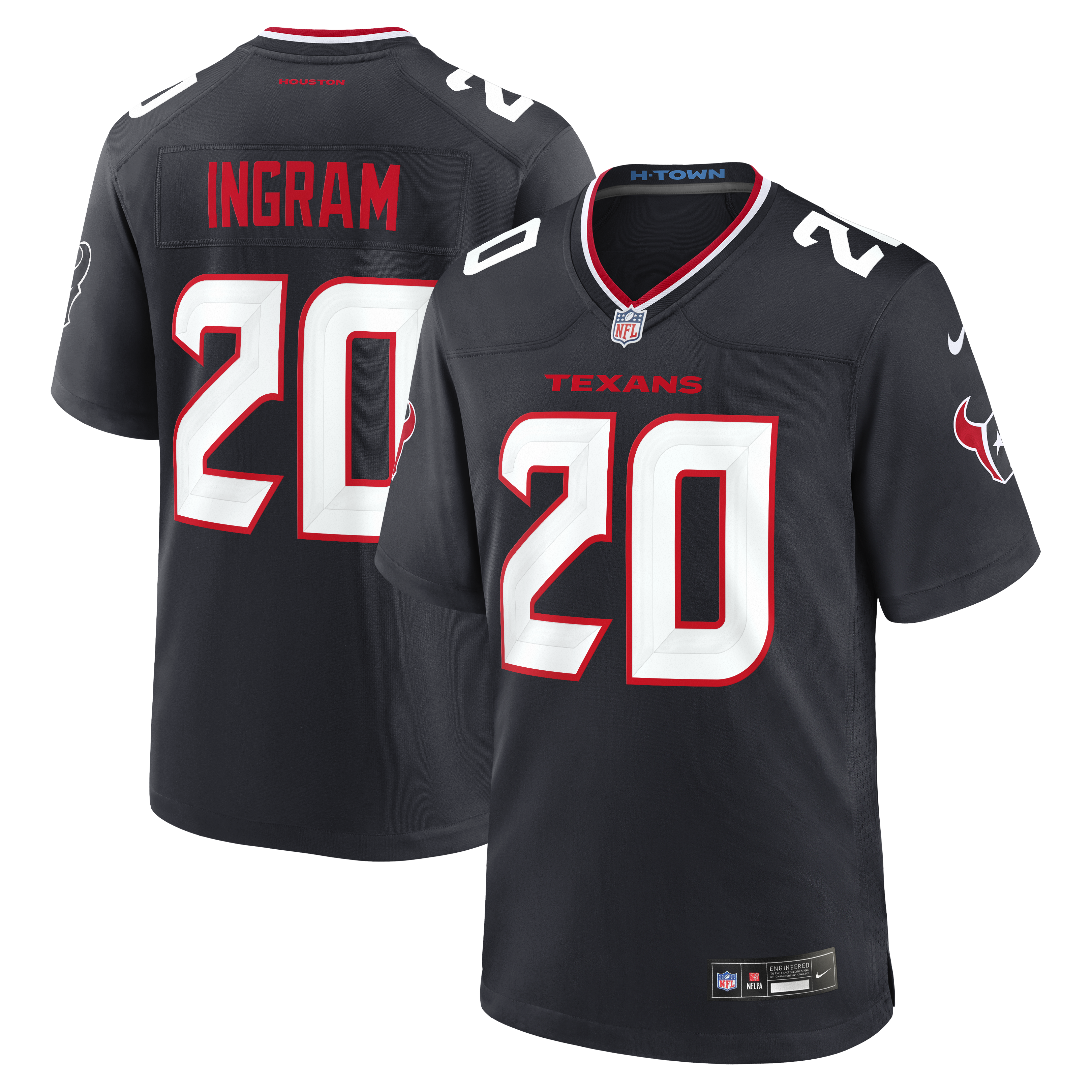 Men's Nike Ja'Marcus Ingram Navy Houston Texans Team Game Jersey