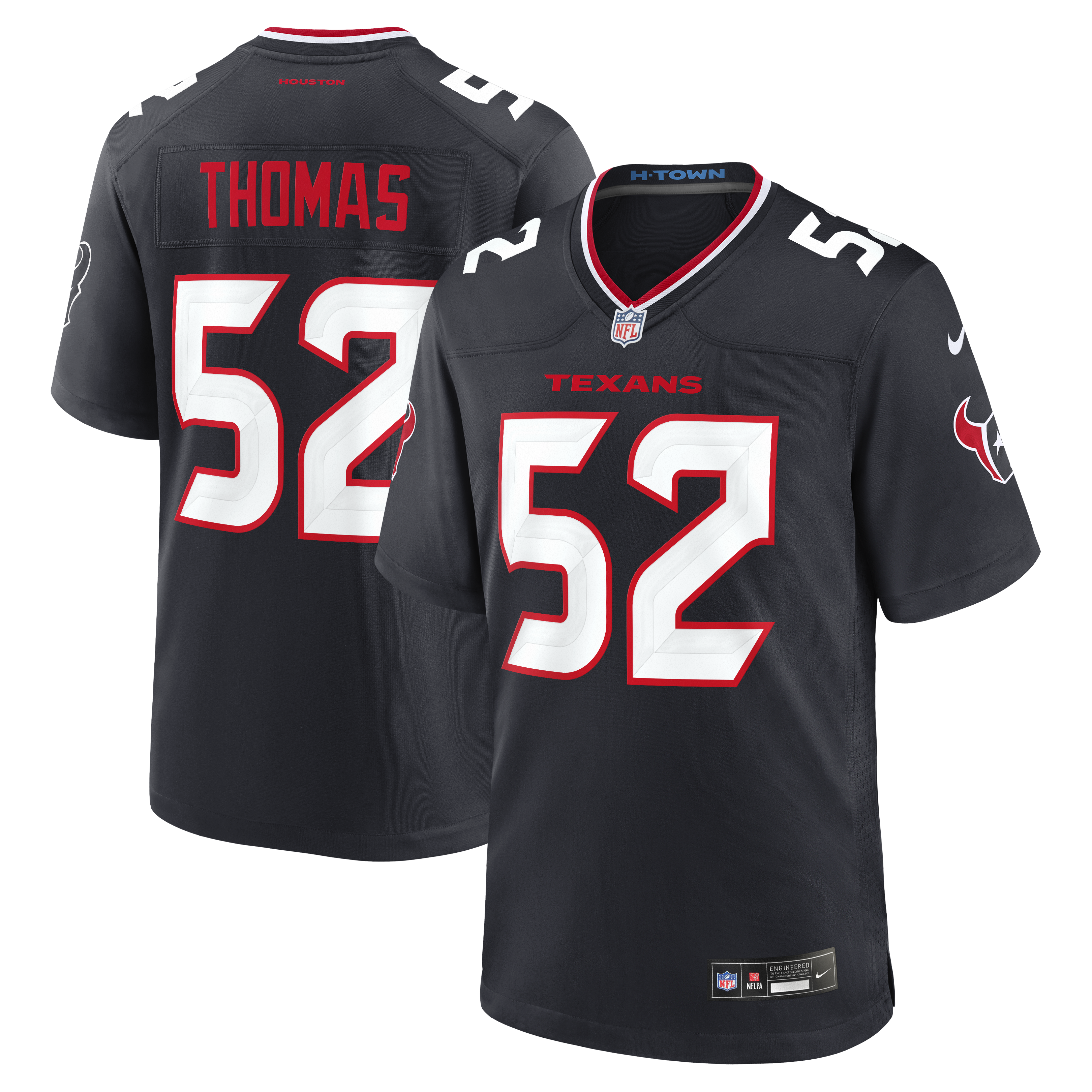 Men's Nike Xavier Thomas  Navy Houston Texans Team Game Jersey