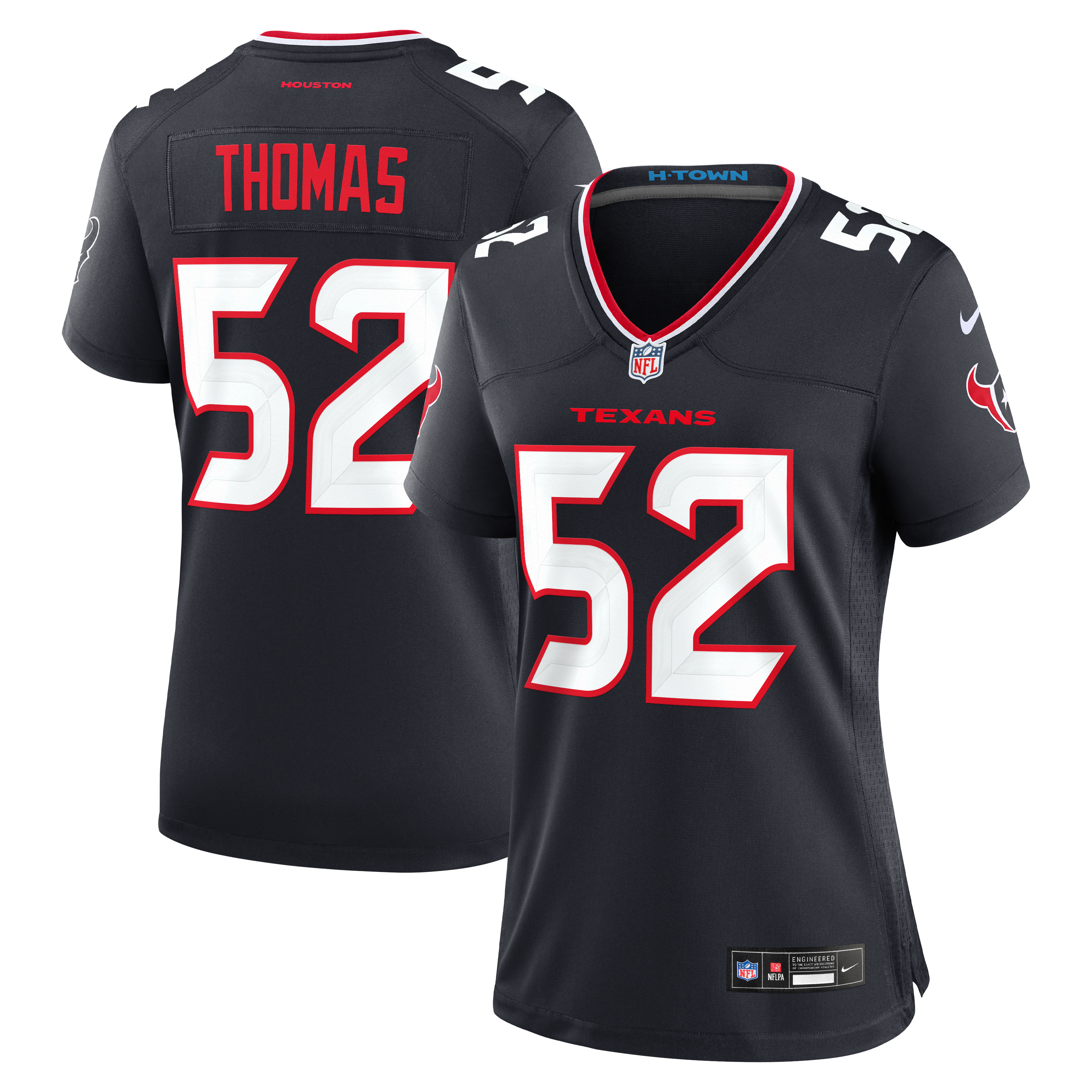 Women's Nike Xavier Thomas Navy Houston Texans Team Game Jersey