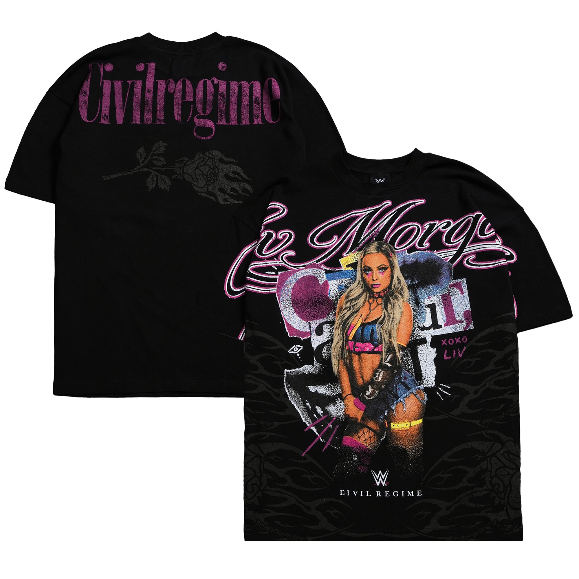 Men's Civil Regime  Black Liv Morgan Xoxo Liv Boxy T-Shirt