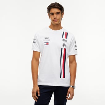 Men's Tommy Hilfiger White Cadillac F1 Team Red, White and Blue Replica T-Shirt