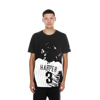 Men's New Era Bryce Harper Black Philadelphia Phillies Oversized Graphic T-Shirt