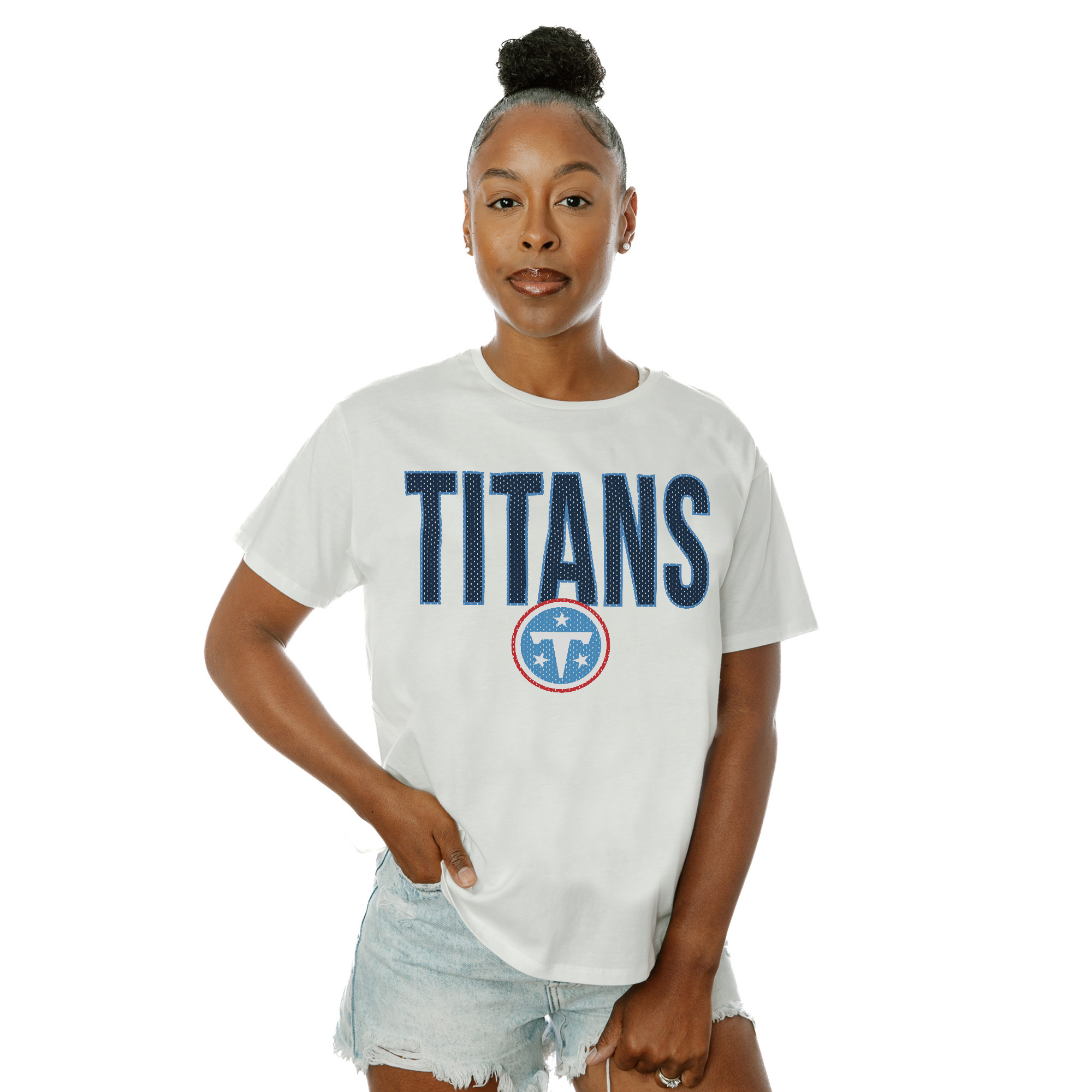 Women's Gameday Couture White Tennessee Titans Keep It Up Flowy T-Shirt