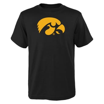 Youth Outerstuff Black Iowa Hawkeyes Primary Logo T-Shirt