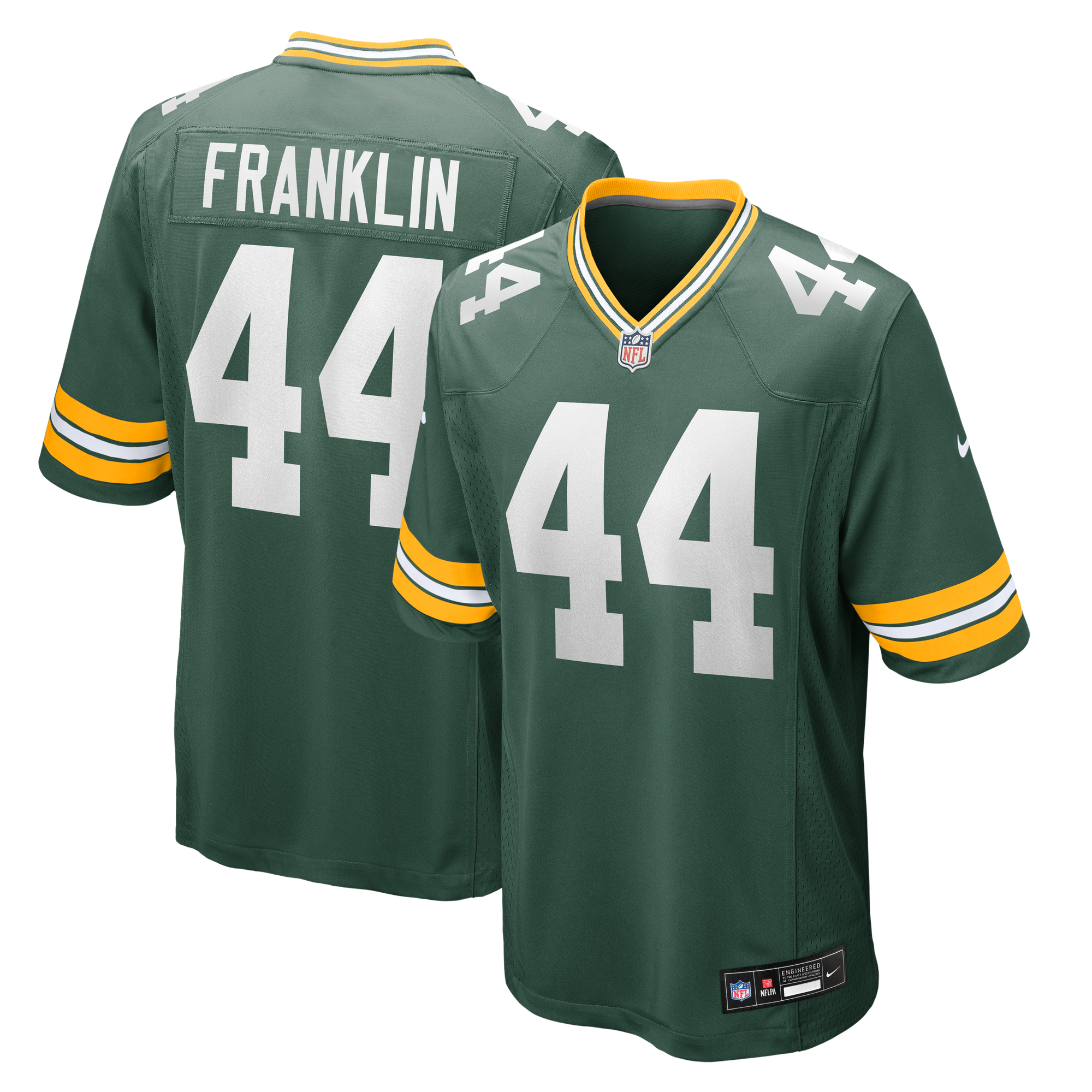 Men's Nike Zaire Franklin Green Green Bay Packers Game Jersey