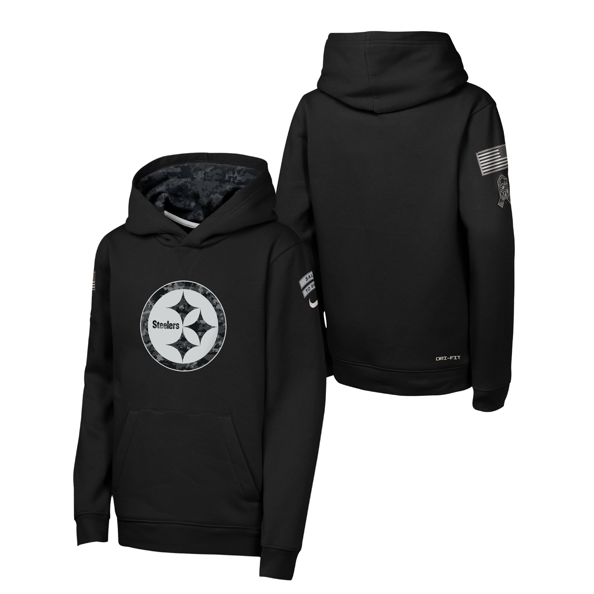 Sweat à capuche Pittsburgh Steelers Salute To Service Nike 2026 - Jeunes