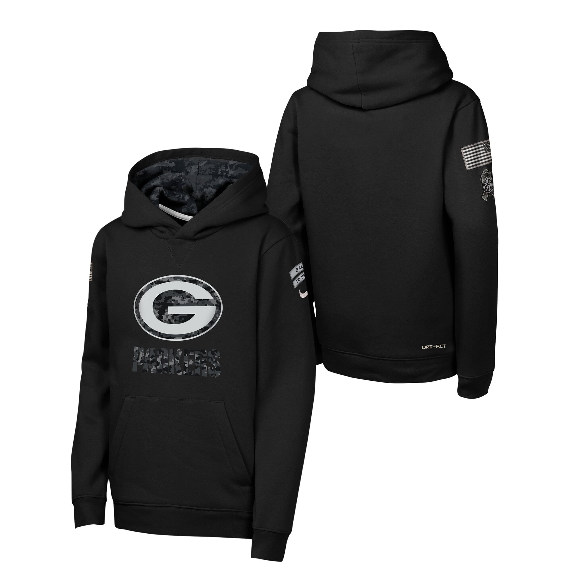 Sweat à capuche Green Bay Packers Salute To Service Nike 2026 - Jeunes
