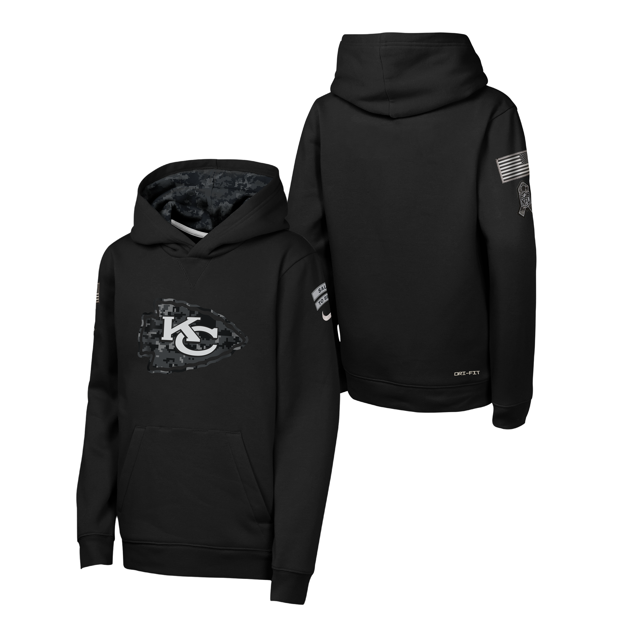 Sweat à capuche Kansas City Chiefs Salute To Service Nike 2026 - Jeunes