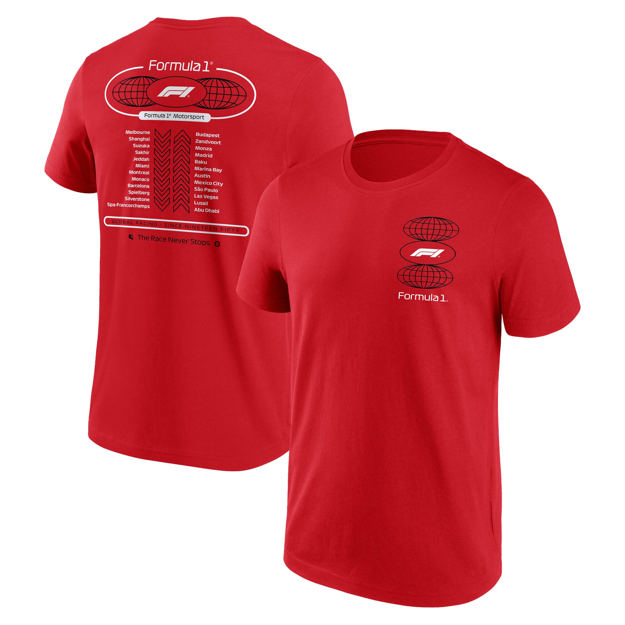 Camiseta gráfica del Tour de Fórmula 1 - Roja - Unisex: retailer-supplied image