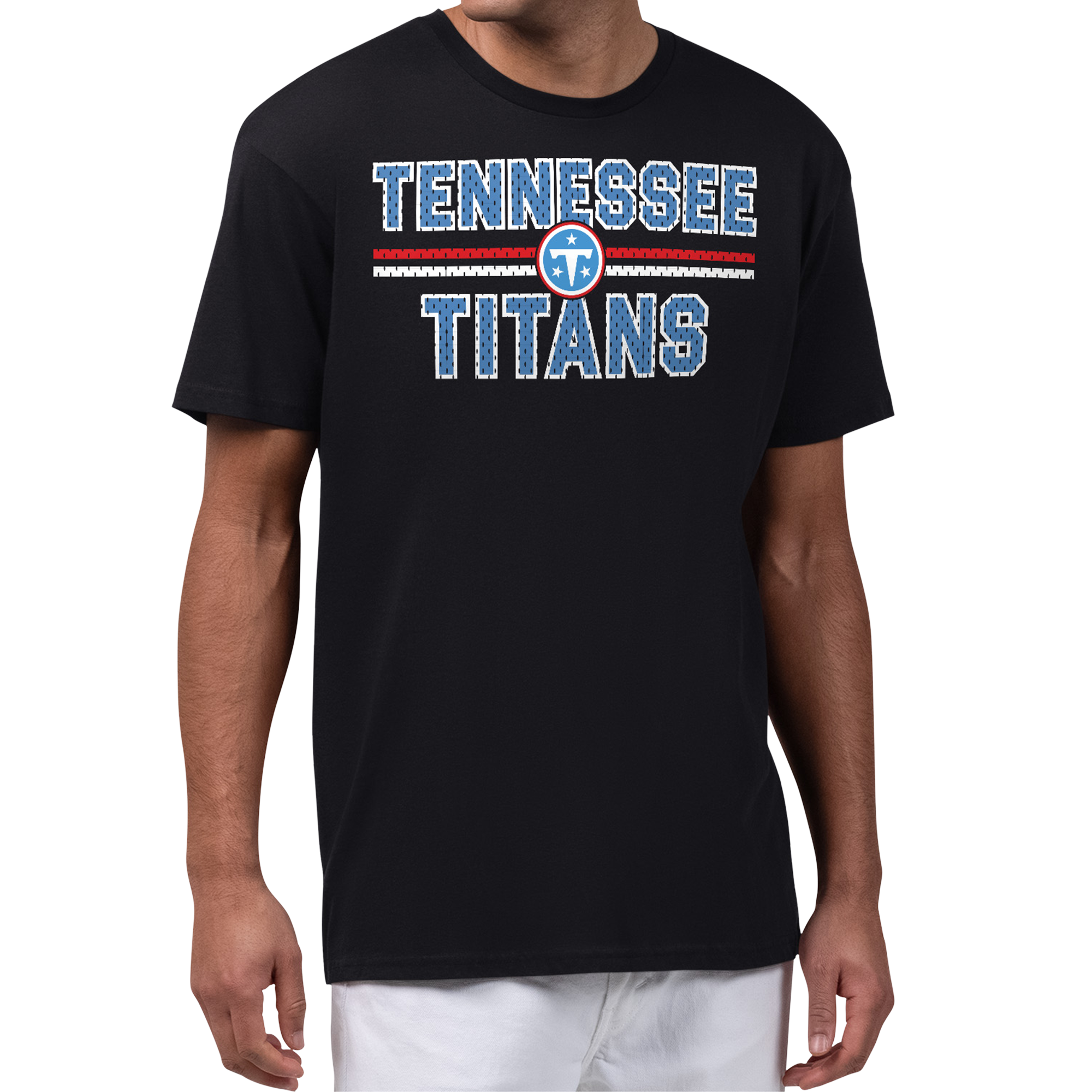 Men's Starter Black Tennessee Titans Mesh Look Graphic T-Shirt