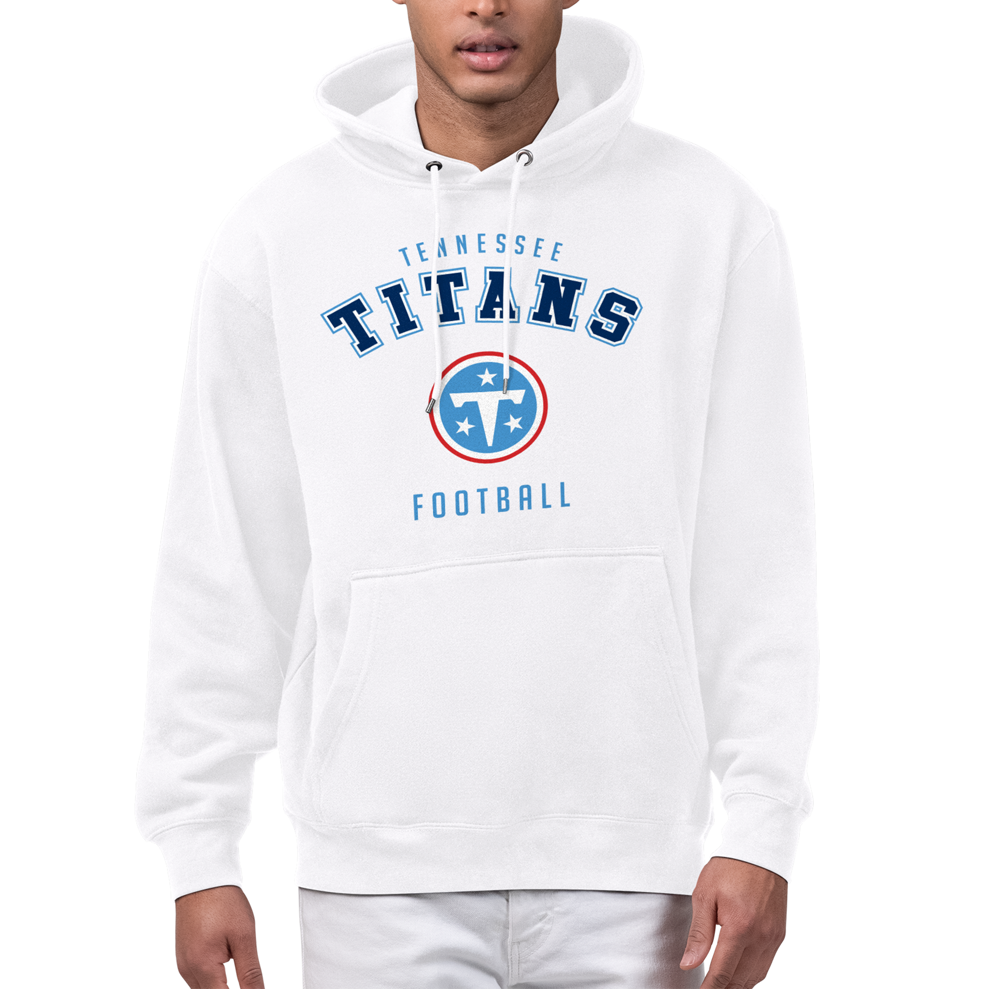Men's Starter White Tennessee Titans Logo Fleece Hoodie