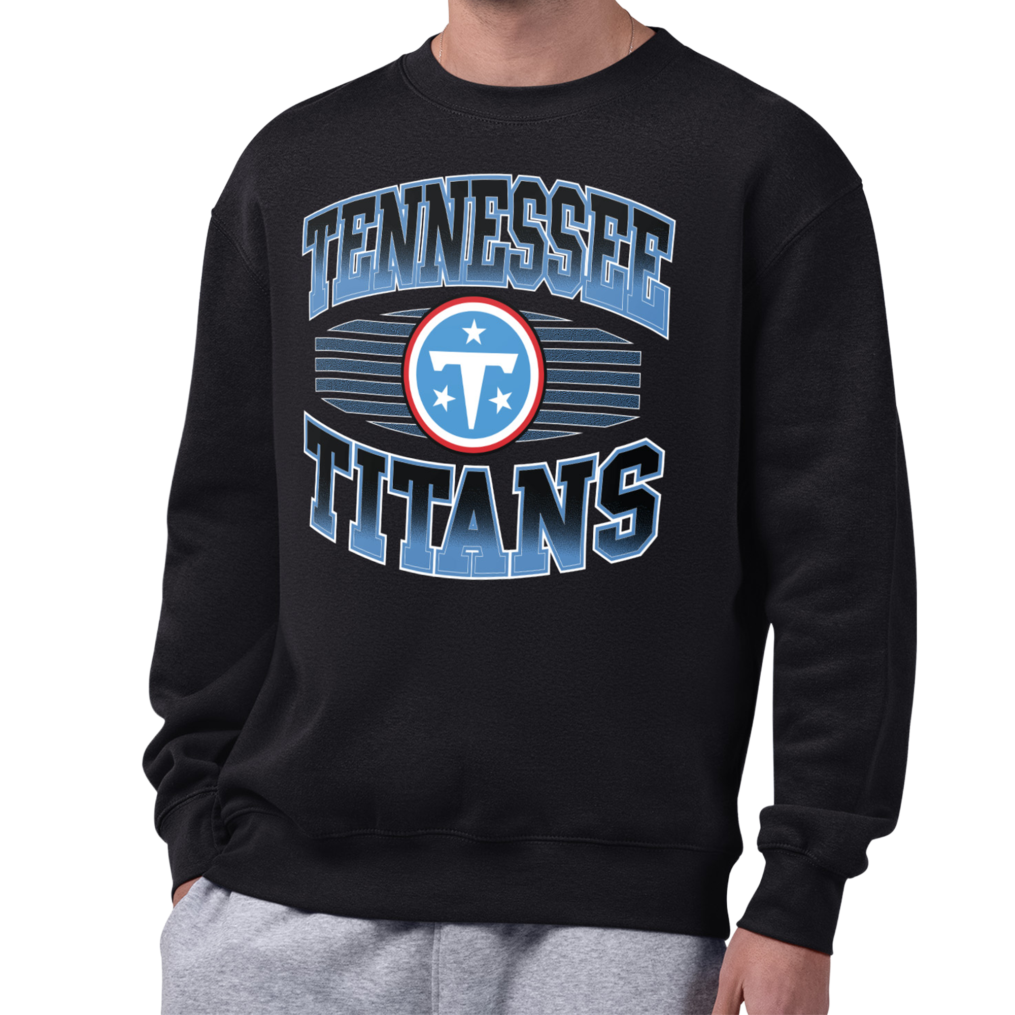 Men's Starter  Black Tennessee Titans Grit Graphic Fleece Sweatshirt