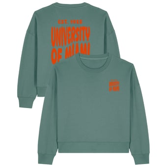 Women's Uscape Apparel  Green Miami Hurricanes Cloud Sweatshirt