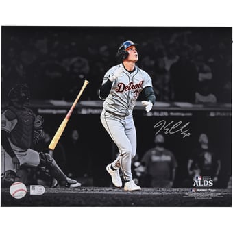 Kerry Carpenter Detroit Tigers Autographed 11" x 14" 2024 ALDS Game-Winning Home Run Spotlight Photograph