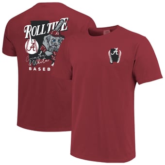 Men's  Crimson Alabama Crimson Tide Drawn Mascot Baseball T-Shirt