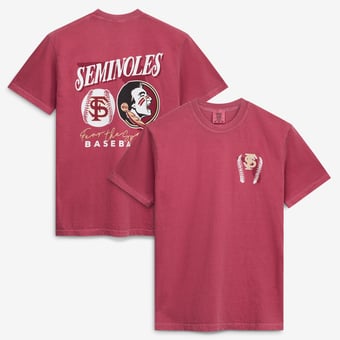 Men's  Garnet Florida State Seminoles Drawn Mascot Baseball T-Shirt