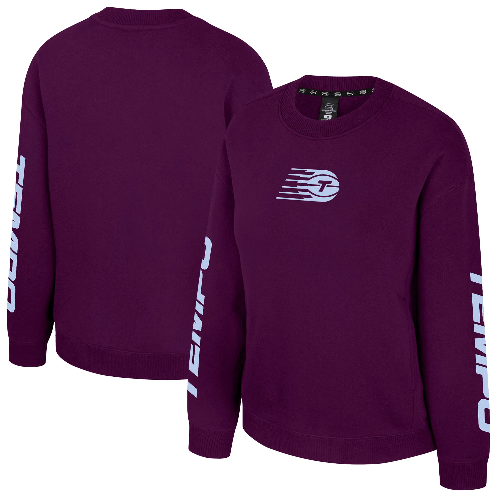Women's Stadium Essentials Bordeaux Toronto Tempo First Team Line Drill Crewneck Sweatshirt