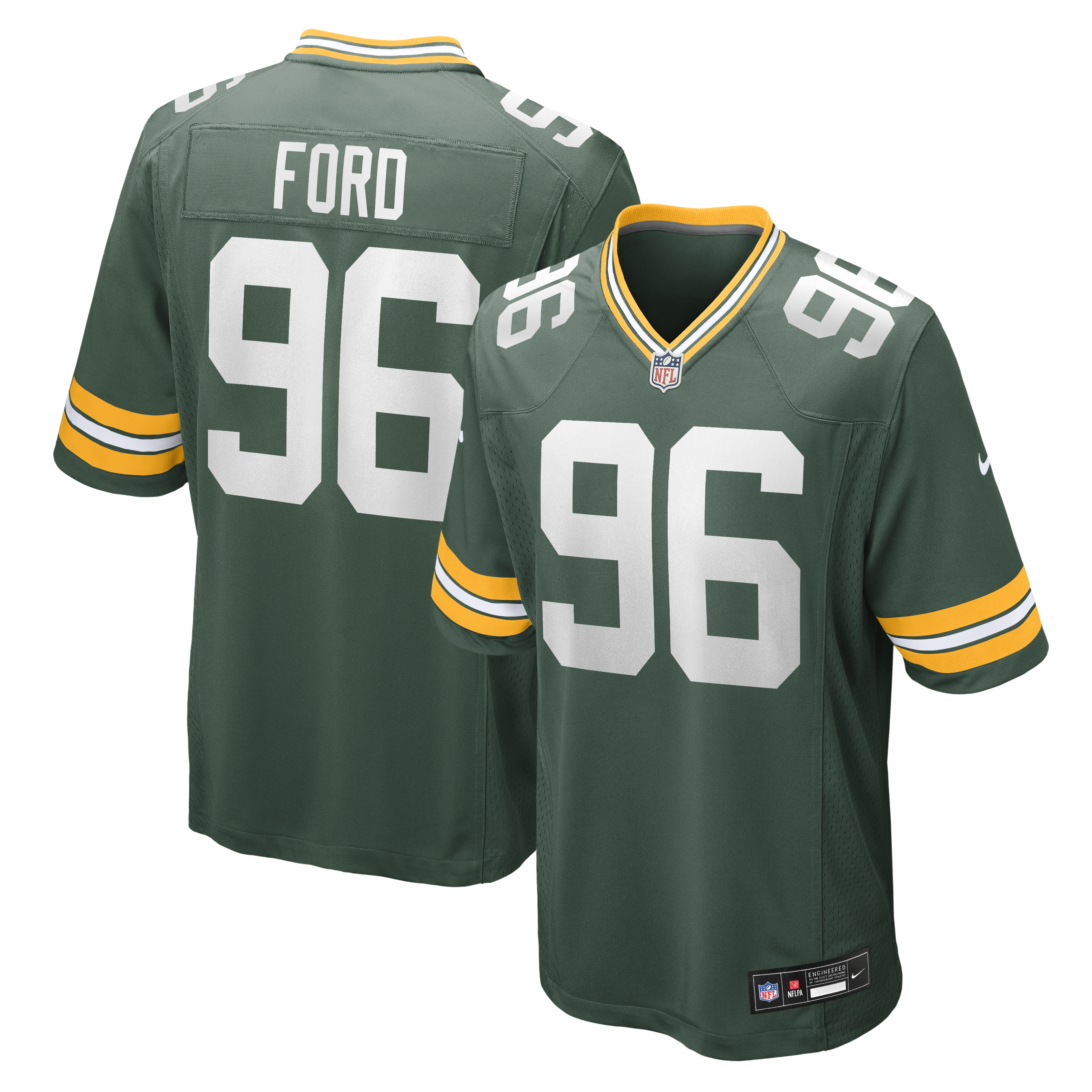 Men's Nike Jonathan Ford Green Green Bay Packers Game Player Jersey