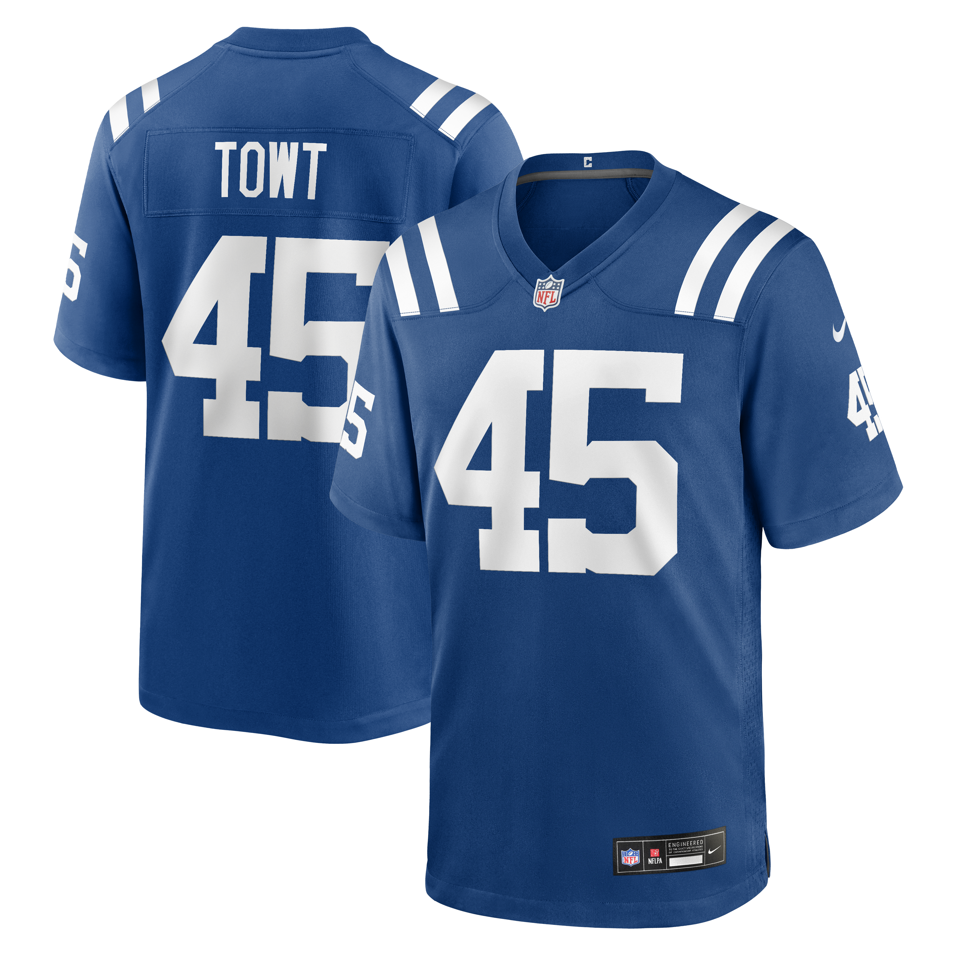 Men's Nike Carson Towt Royal Indianapolis Colts Game Player Jersey