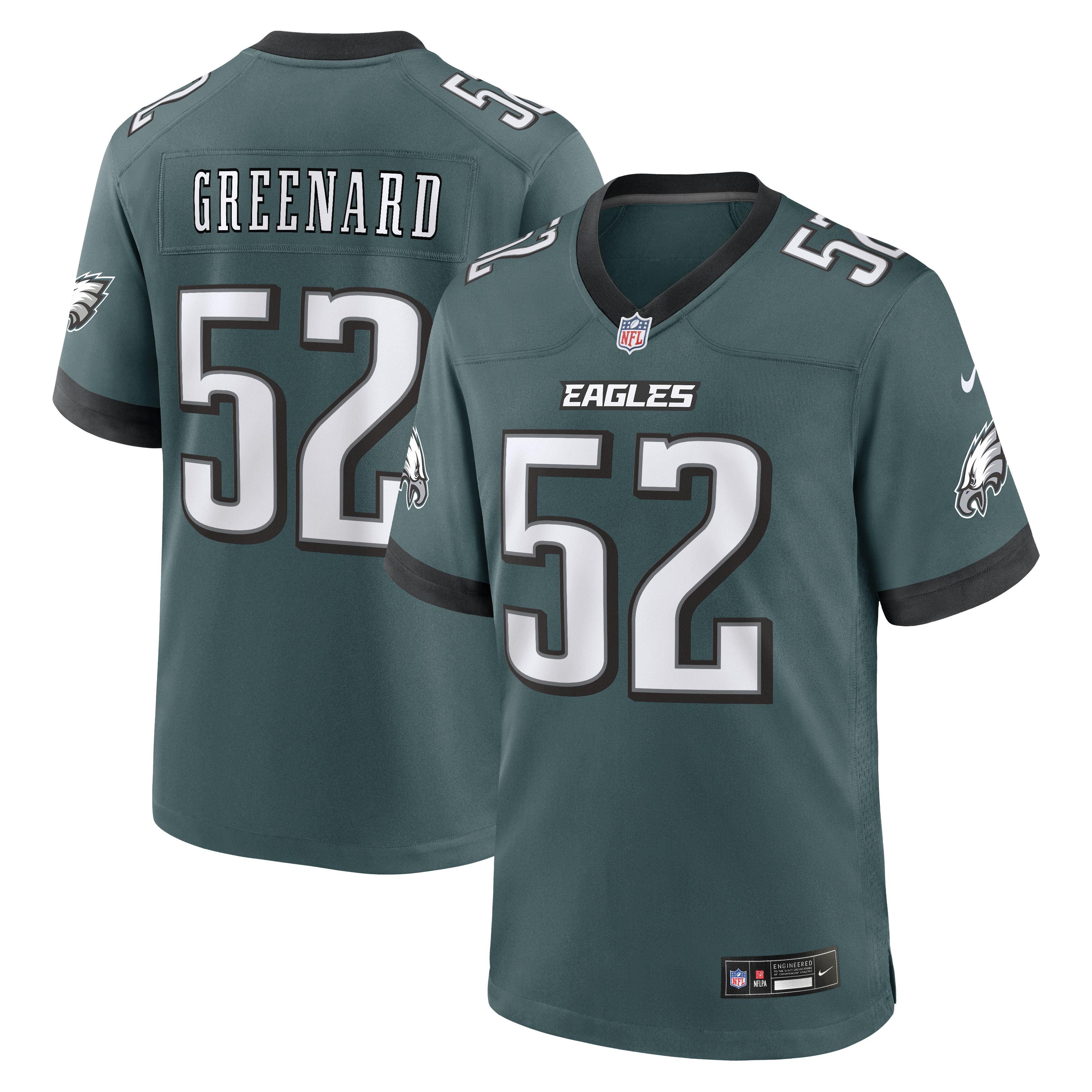Men's Nike Jonathan Greenard Midnight Green Philadelphia Eagles Game Jersey