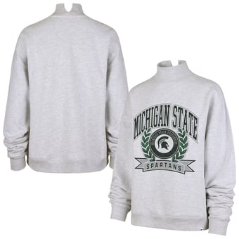 Women's '47  Gray Michigan State Spartans Laurel Arch Mock Neck Sweatshirt